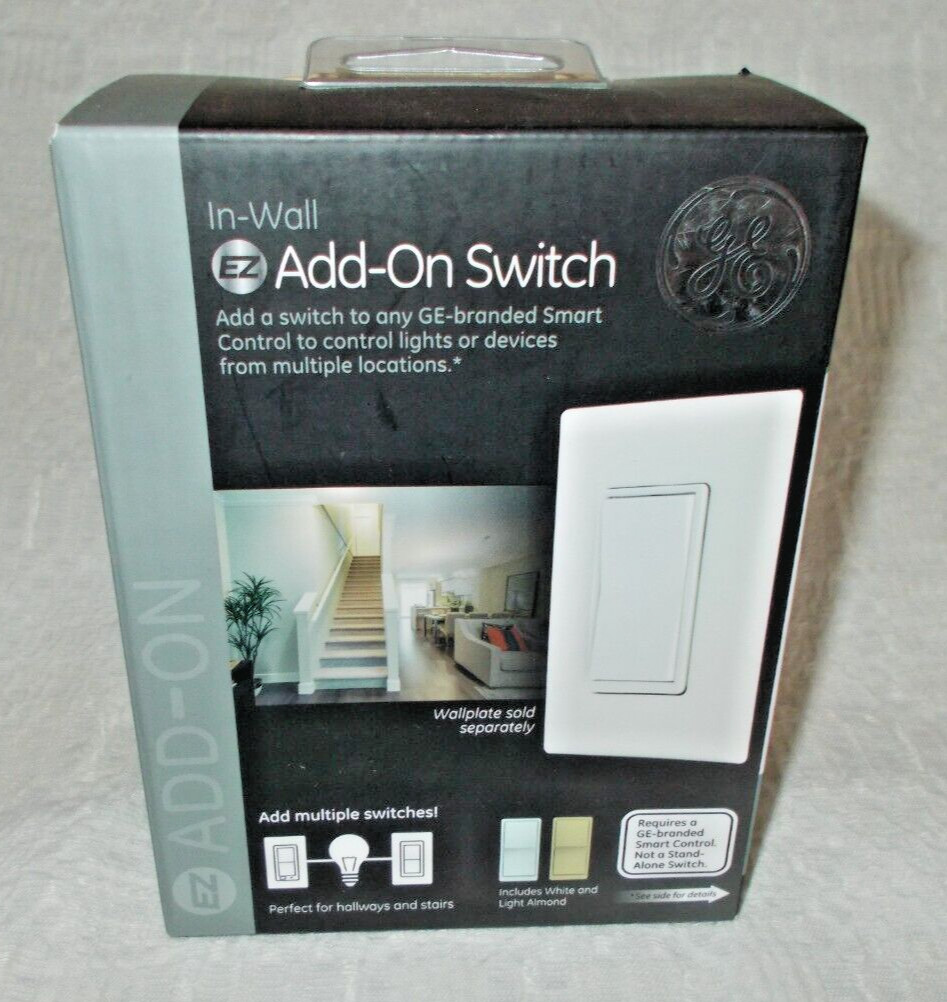 GE in-wall Add-On Switch works with GE Smart Control items NEW