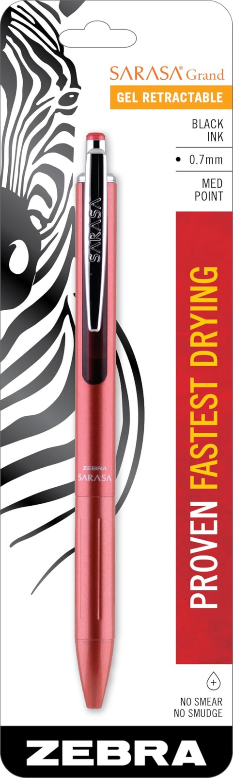Zebra Pen SARASA Grand Retractable Gel 0.7mm Black Ink Rose Gold 45311 Solid