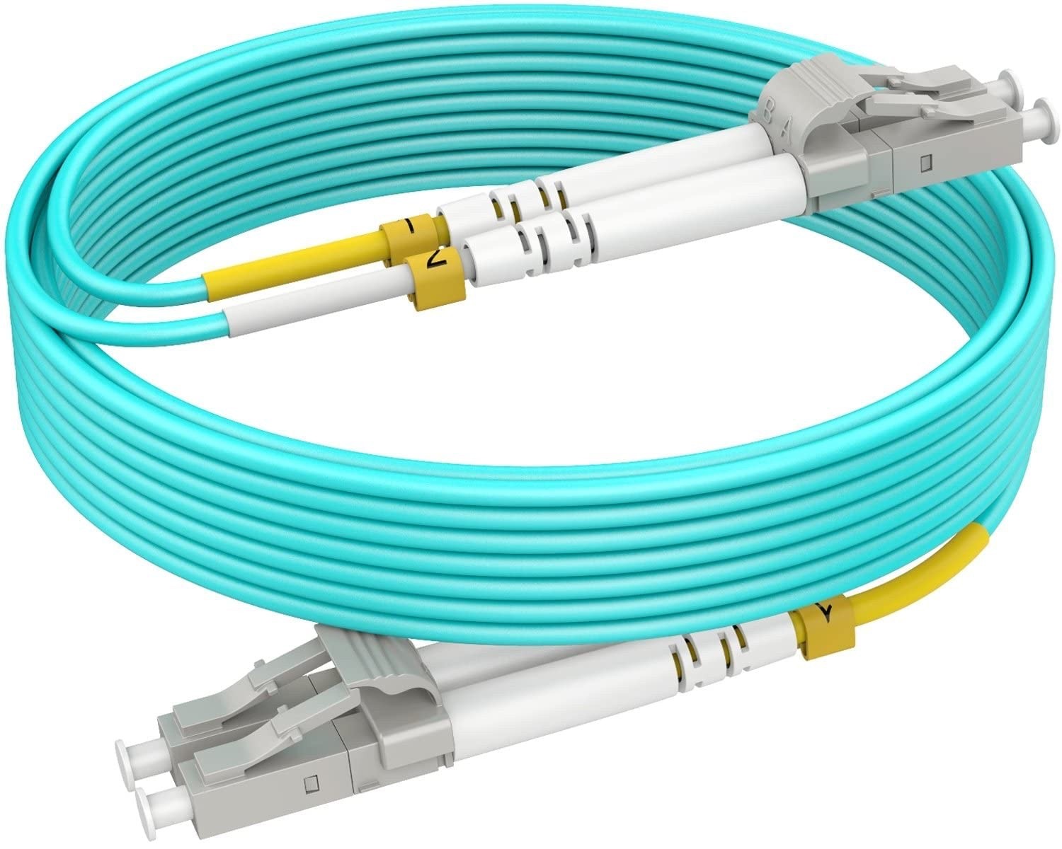 OM3 Fiber LC to LC Fiber Patch Cable 10m(30ft), Options 7in~500ft, LC Fiber 10PK