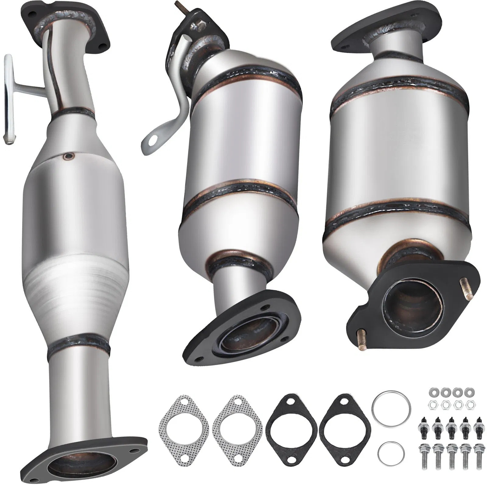 Catalytic Converter, 3 Pcs Exhaust Pipe Stainless Steel High Flow Cat, for Chevr