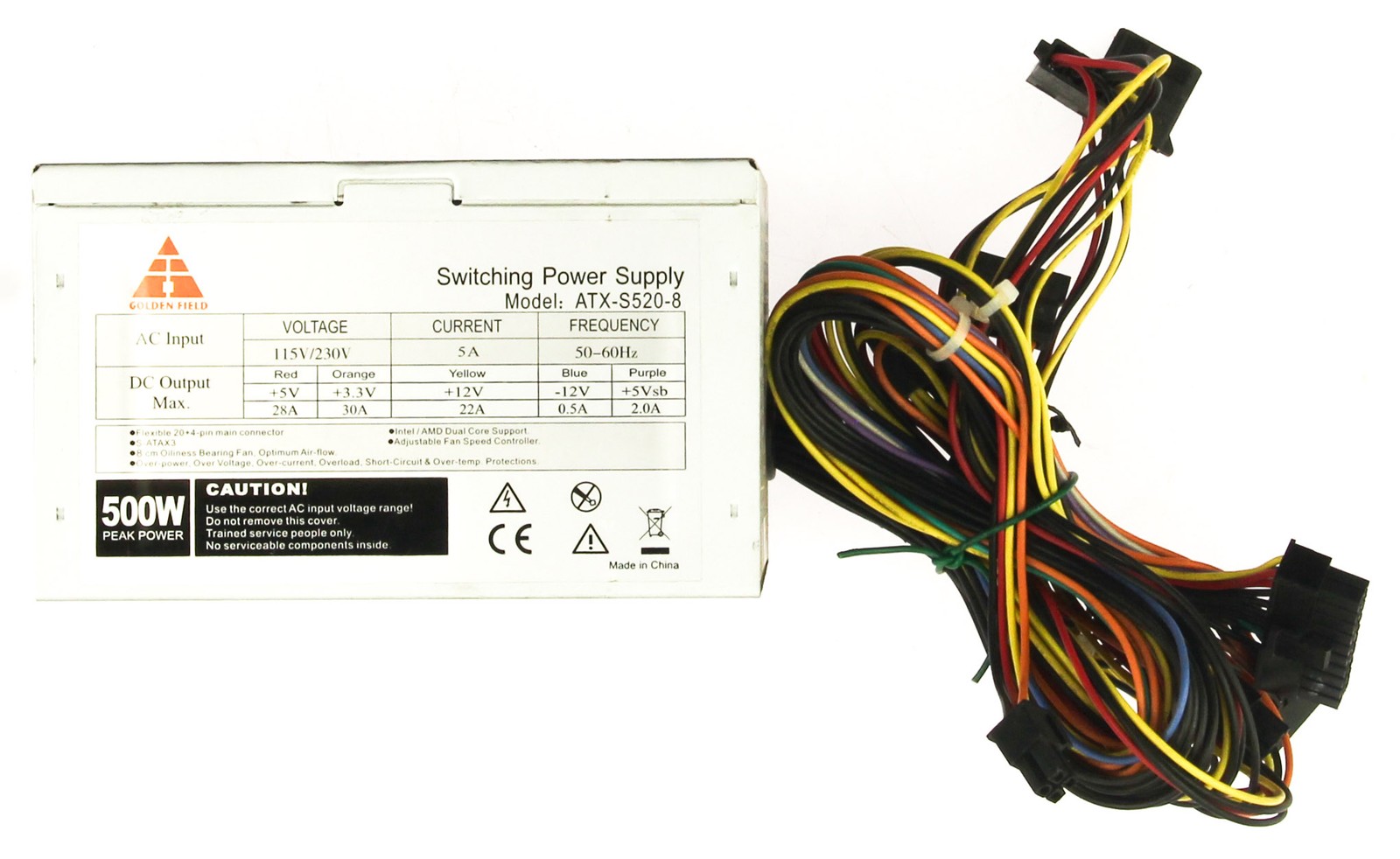 Golden Field ATX-S520-8 500W Power Supply