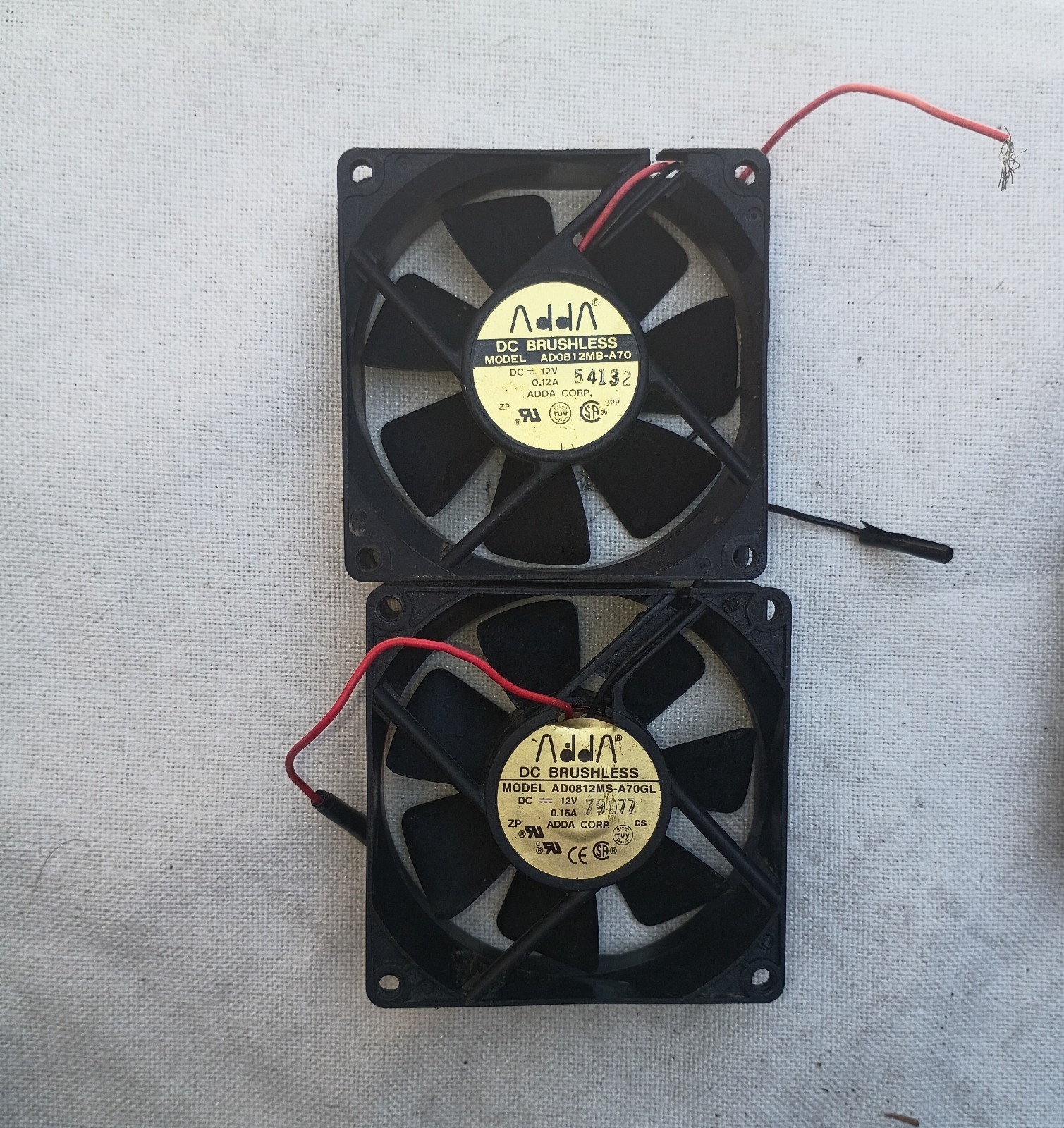 ADDA 12V DC brushless 80mm x 80 mm x 25mm CPU Fan AD0812HS-A70GL (No Connector)