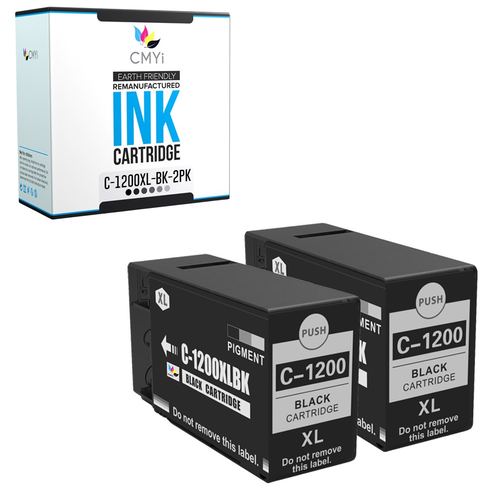 CMYi 2-Pack Compatible PGI-1200XL Black Ink Cartridge fits Canon MAXIFY MB2320