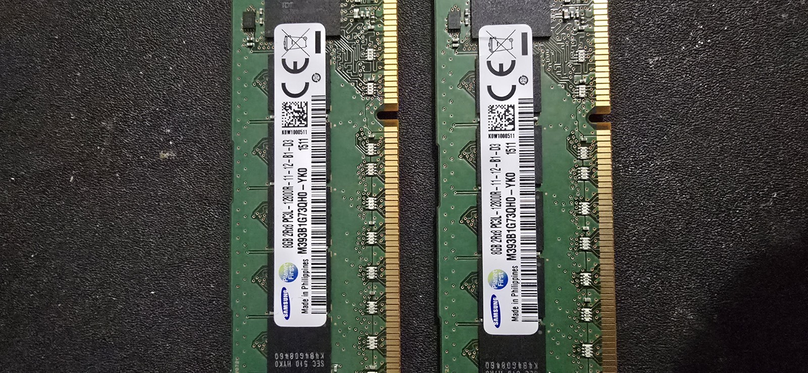 Samsung 16GB (2x8GB) DDR3-1600 PC3-12800R ECC Reg RDIMM M393B1G73QH0-YK0