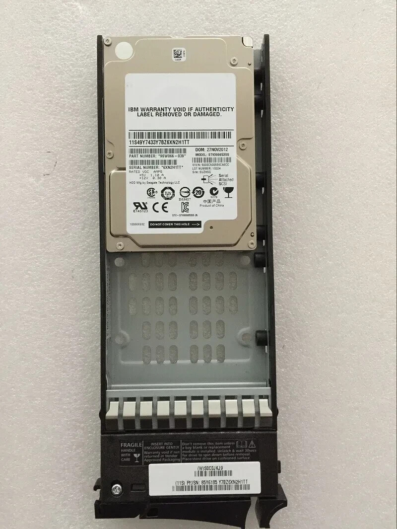IBM 85Y6185 3543 V7000 300GB 2.5'' 15K 6GB SAS HDD Hard Drive w/Tray
