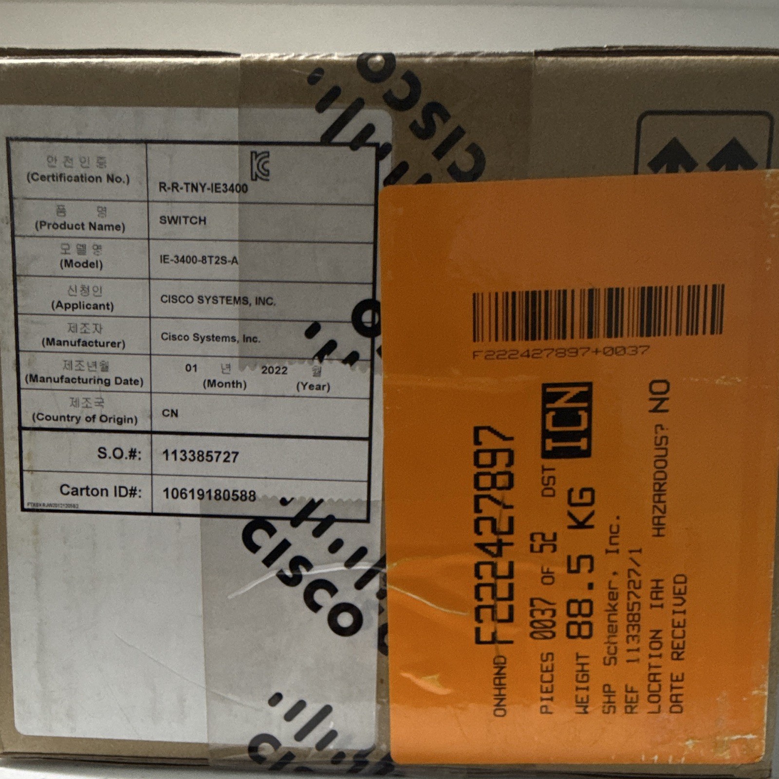 Cisco IE-3400-8T2S-A 8-Port Gigabit Ethernet Switch Rack Mountable Fully Managed
