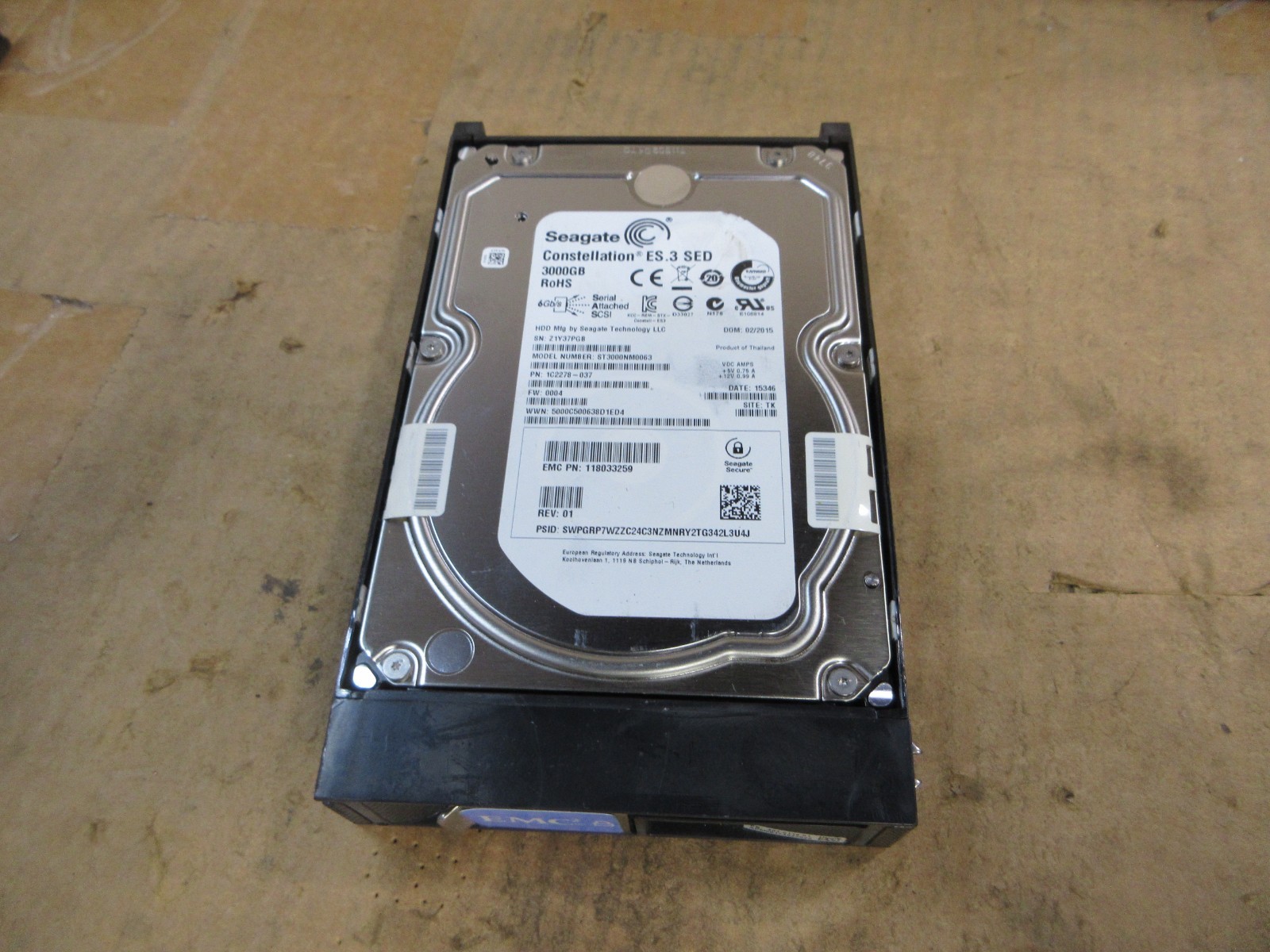 EMC Isilon NL410 3TB 128MB 3.5" 12G/s SAS 4Kn SED HDD 7200 Seagate ST3000NM0063
