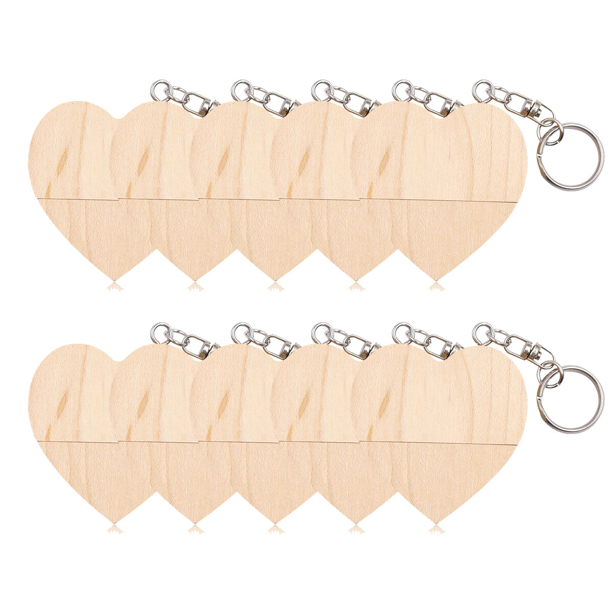 Lot 10PCS 1/2/4/8/16GB Heart Shaped Engraved Wood USB Flash Drive Custom Logo