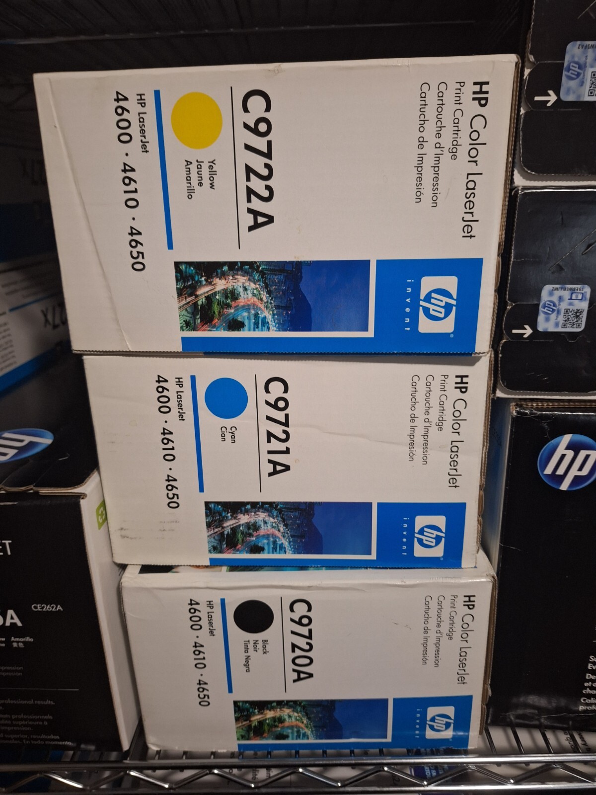 NEW + SEALED HP 641A Set of 3 -Cyan, Black, Yellow Toner Cartridges