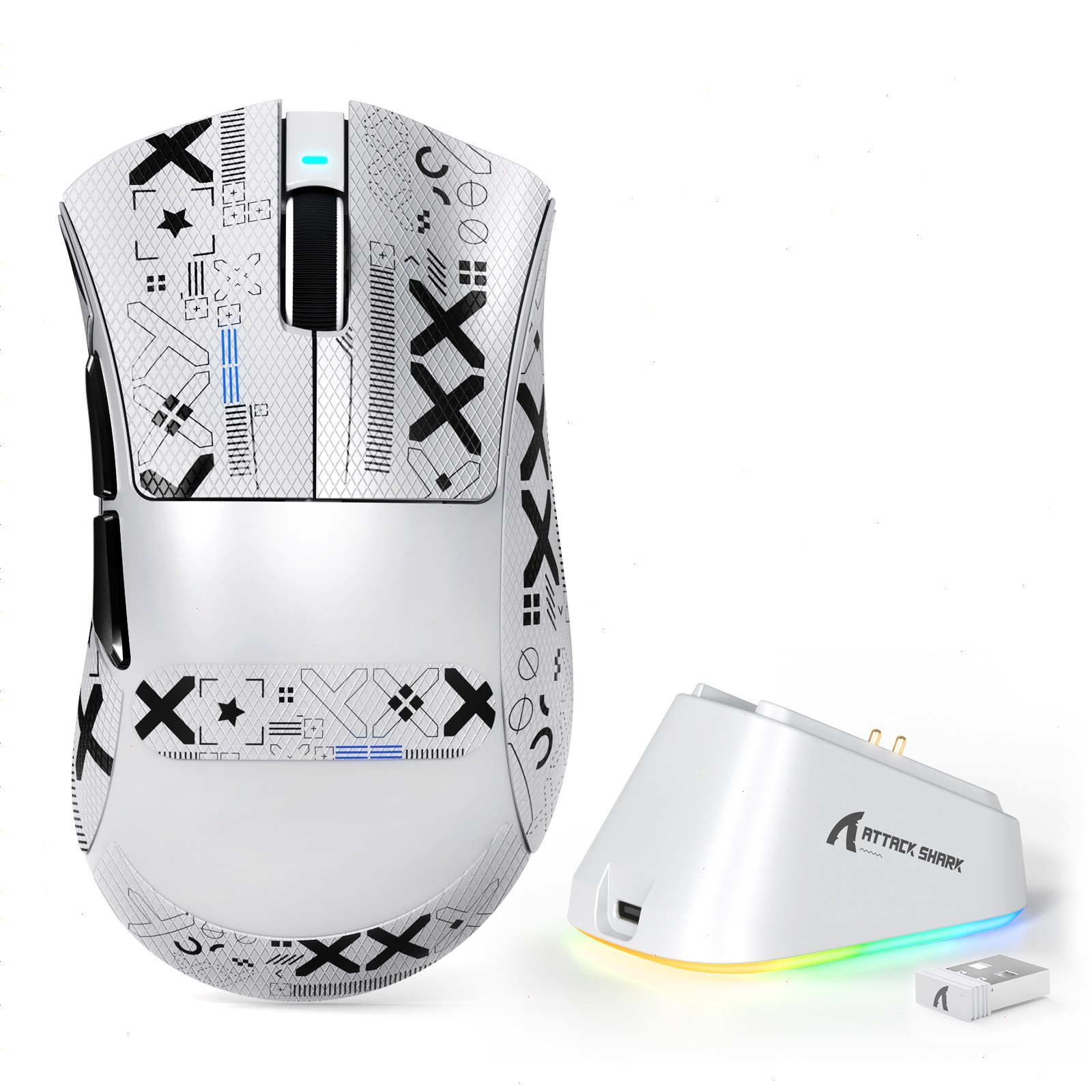 ATTACK SHARK V3PRO Ultra-Light Tri-Mode Gaming Mouse PAW3311 25kDPI Charging Doc