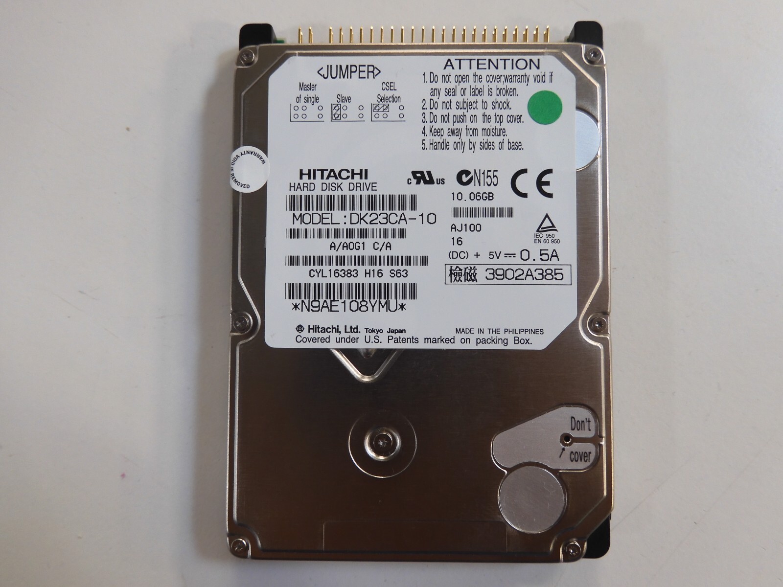 Hitachi DK23CA-10 10GB 4200RPM IDE  2.5" HDD Ultra ATA/100 (ATA-6) 512KB Cache