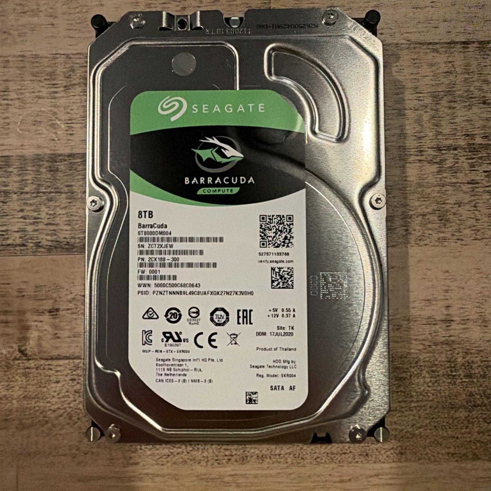 Seagate Barracuda 8 TB, Internal 3.5" (ST8000DM004) Hard Drive