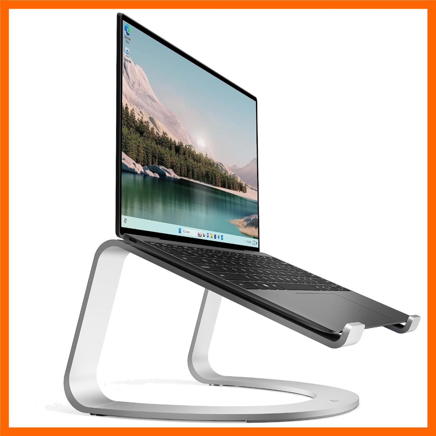 Curve SE, Ergonomic Aluminum Laptop and MacBook Stand, Silver