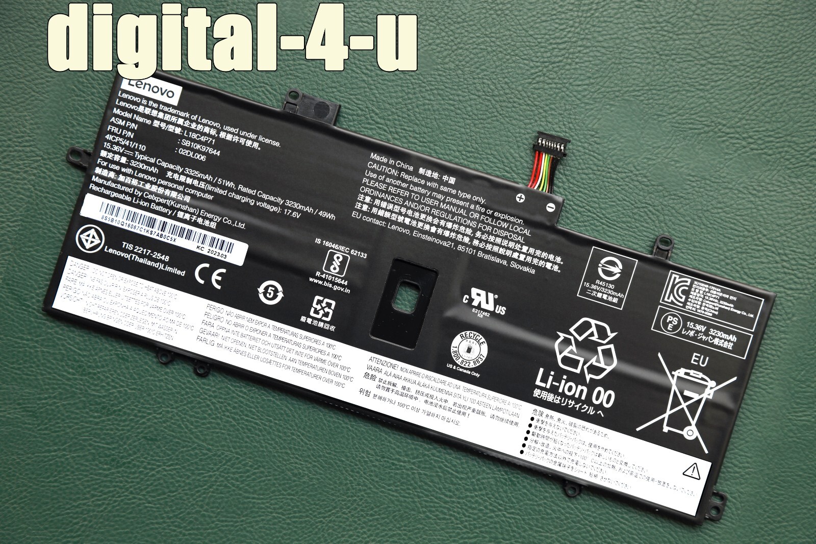 Original L18C4P71 L18L4P71 Battery for Lenovo ThinkPad X1 Carbon 7th GEN 2019