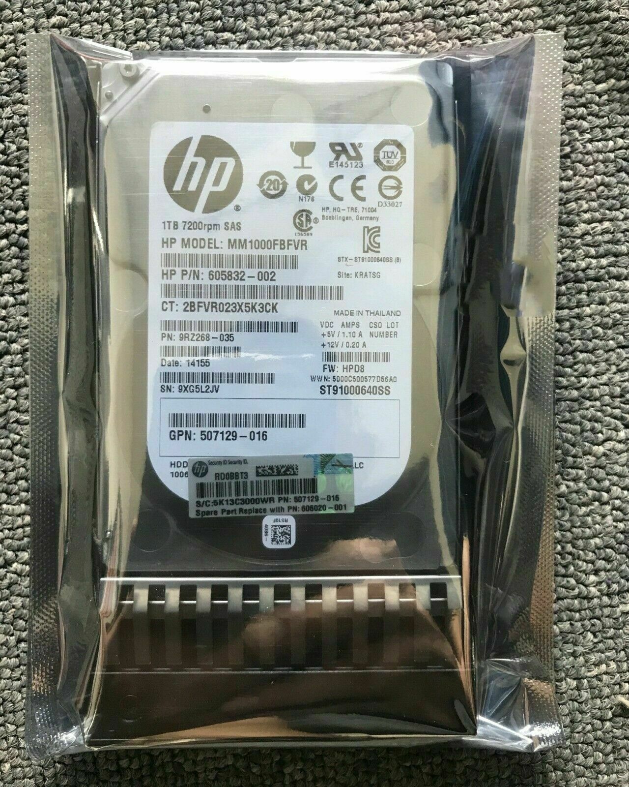 HP 605835-B21 606020-001 1TB 2.5 SFF 6G DP SAS 7.2K RPM Hard Drive