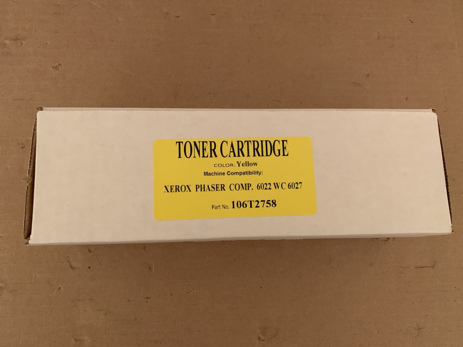 For Xerox 106R02758 Yellow Toner for Phaser 6022 / WorkCentre 6027