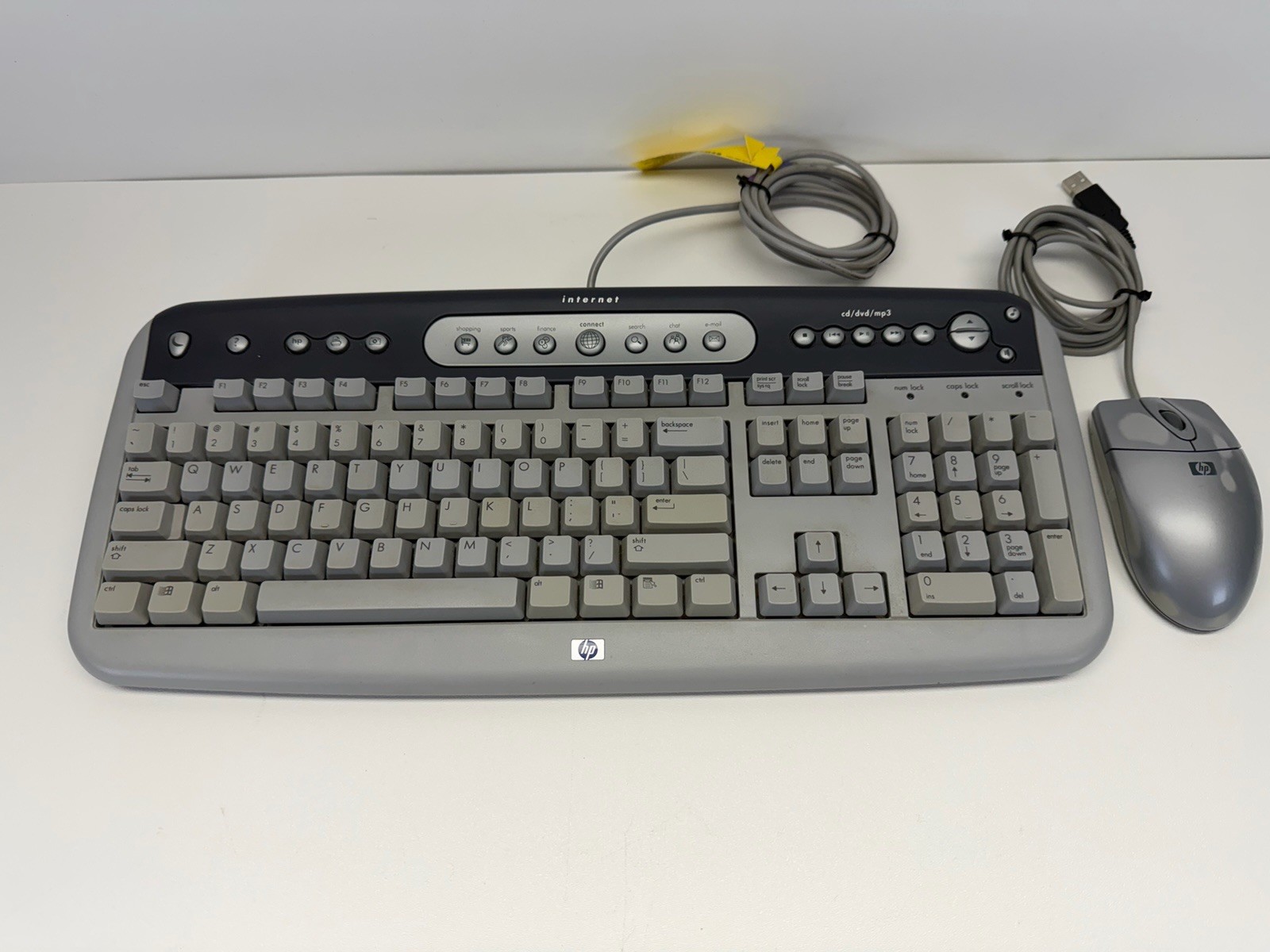 Vintage HP Internet Wired Computer Keyboard PN: 5187-0341 Model SK2560 W/Mouse