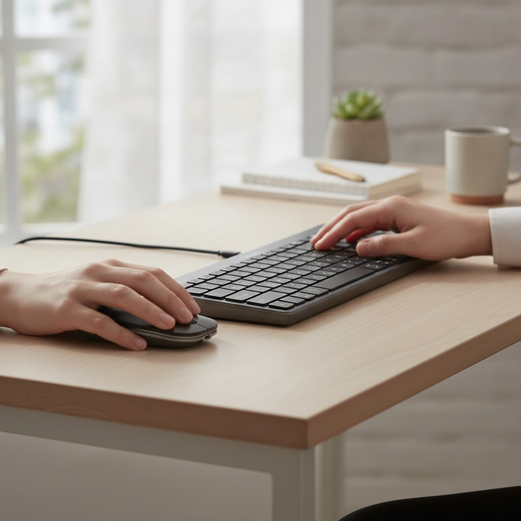 Elegant Wireless Bluetooth Keyboard Mouse Combo - Dual OS Support & Rechargeable