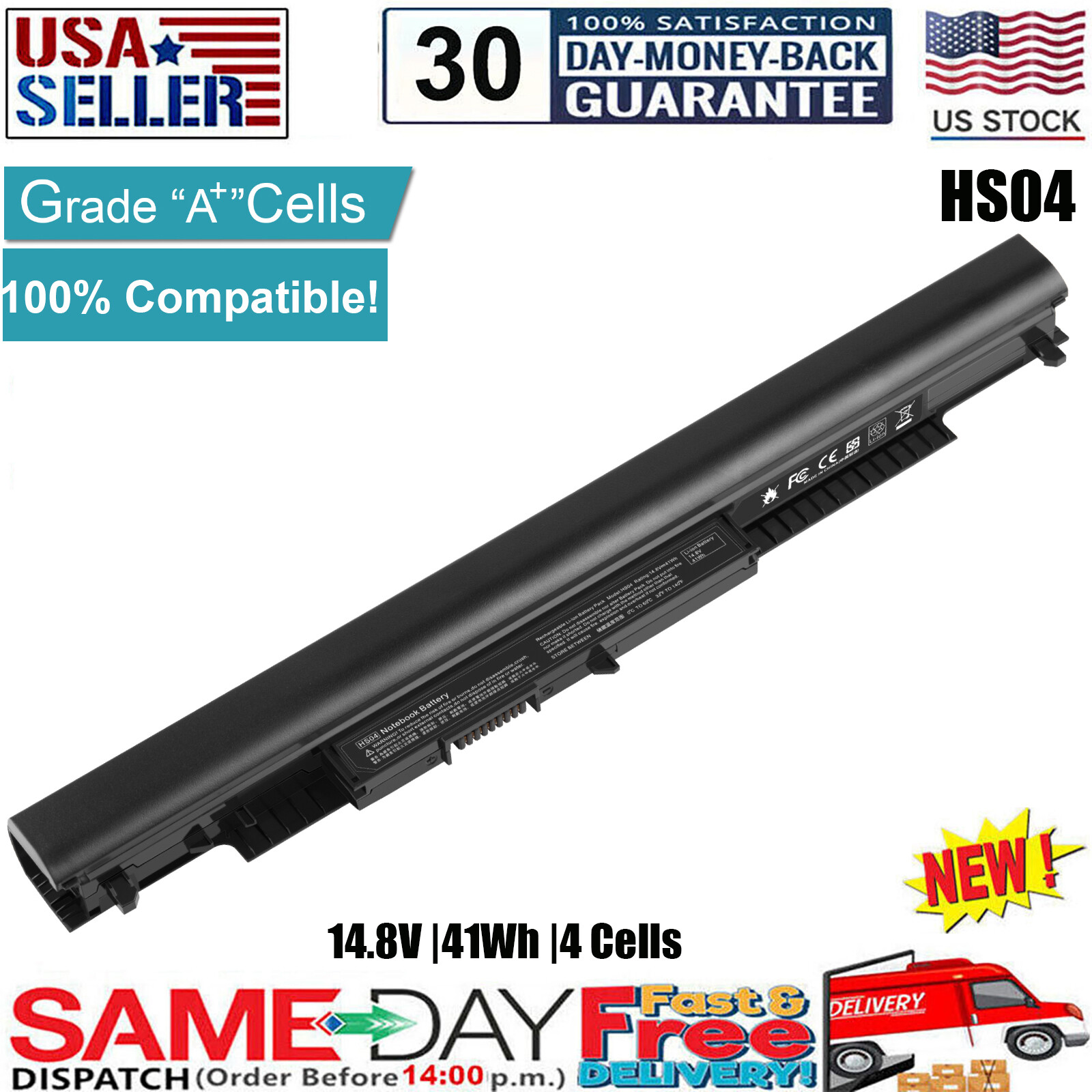 HS03 HS04 Laptop Battery for HP Spare 250 G4 G5 807957-001 807956-001 807612-421
