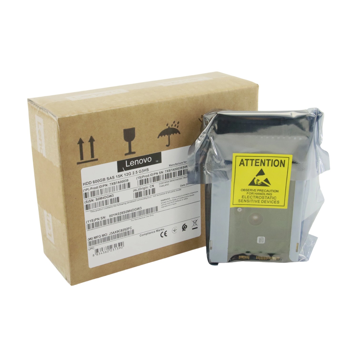 New Lenovo 00YK028 7XB7A00039 600GB 2.5'' 15K 12GB/s SAS Internal Hard Drive US
