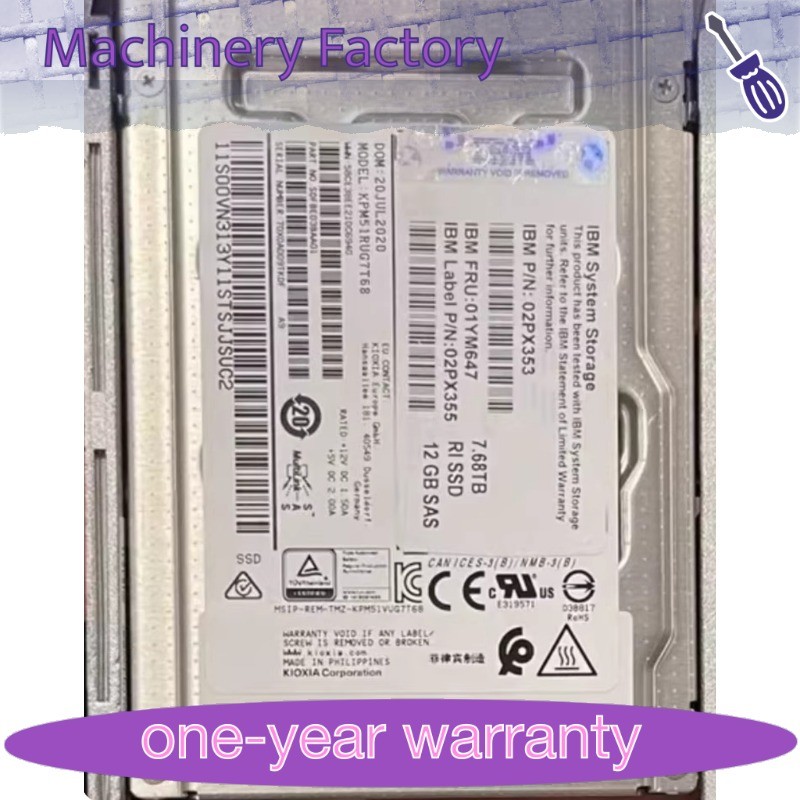 New IBM 02PX353 01YM647 02PX355 KPM51RUG7T68 7.68T SAS Solid State Drive
