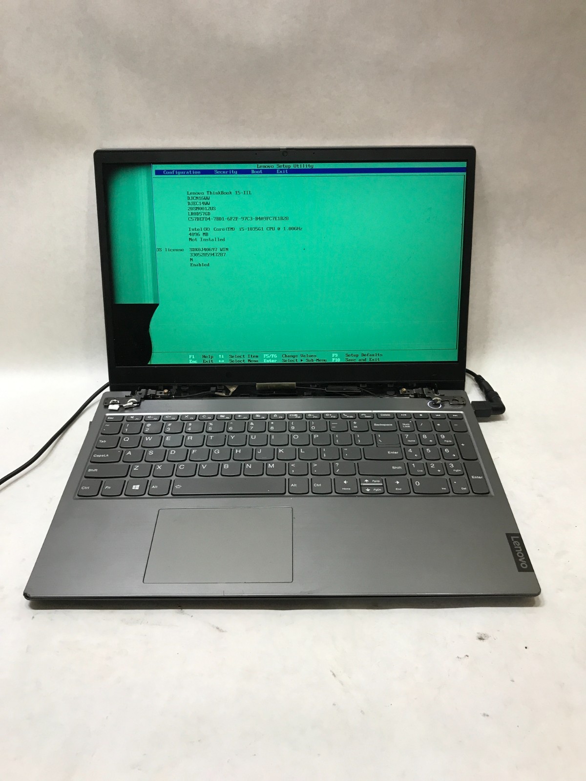 Lenovo ThinkBook 15-IIL 15" Intel i5-1035G1 4GB RAM NO SSD/OS For Parts READ -DW