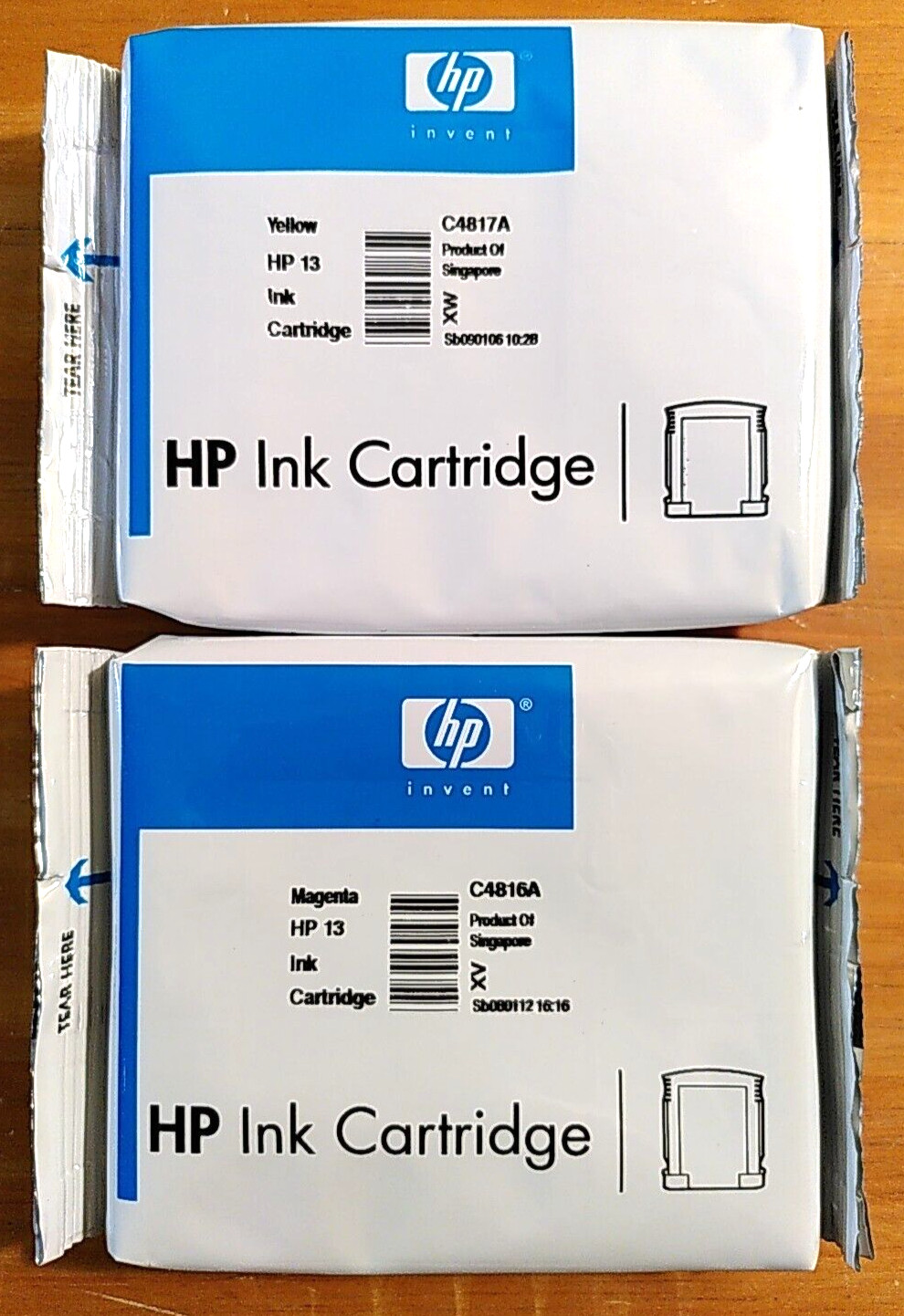 Lot Of 2 HP 13 Yellow C4817A Magenta C4816A Genuine OEM New Sealed