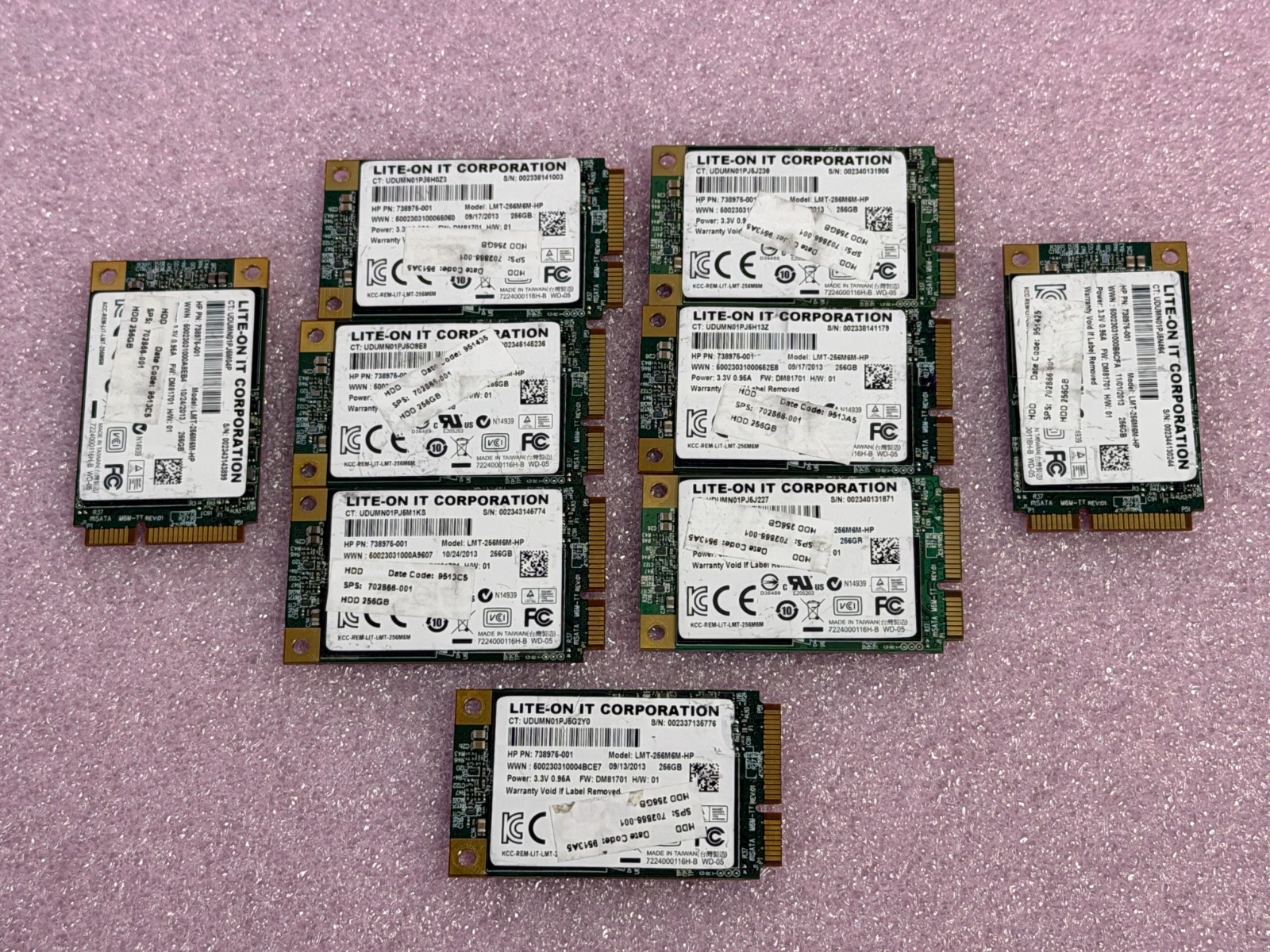 *QTY 9* LITE-ON 256GB mSATA SSD DRIVES (LMT-256M6M-HP)