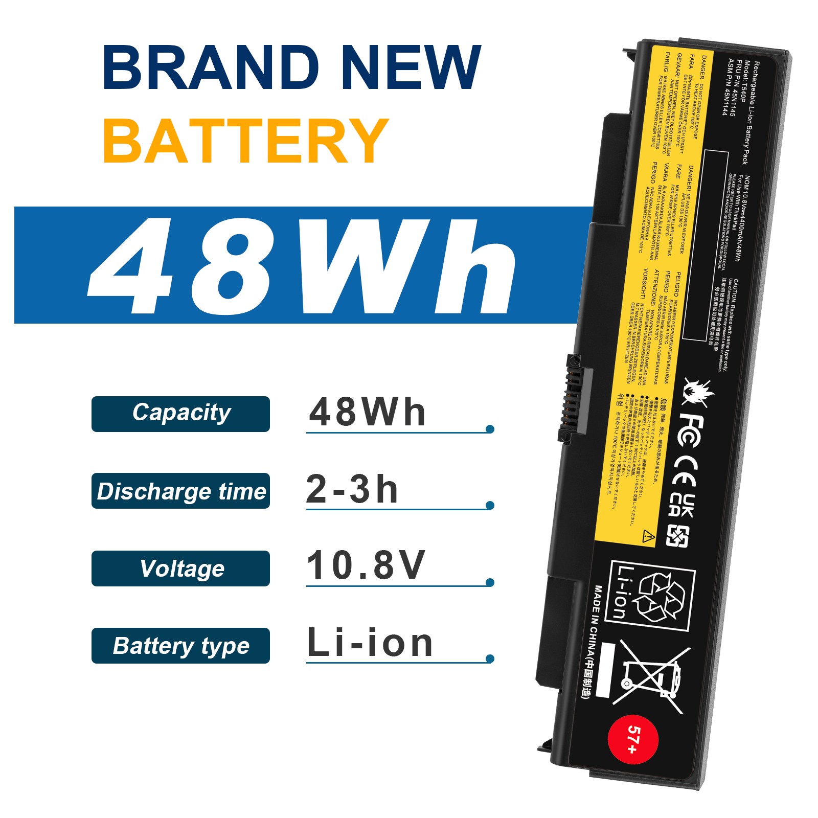 6/9Cell Battery For Lenovo ThinkPad T440P T540P 45N1152 45N1153 45N1162 57+/57++