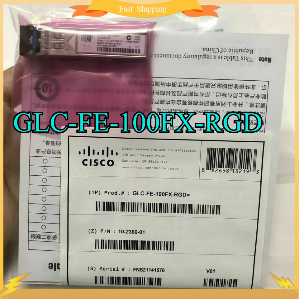 GLC-FE-100FX-RGD New Cisco 100M 1310nm Multimode Optical Transceiver Module