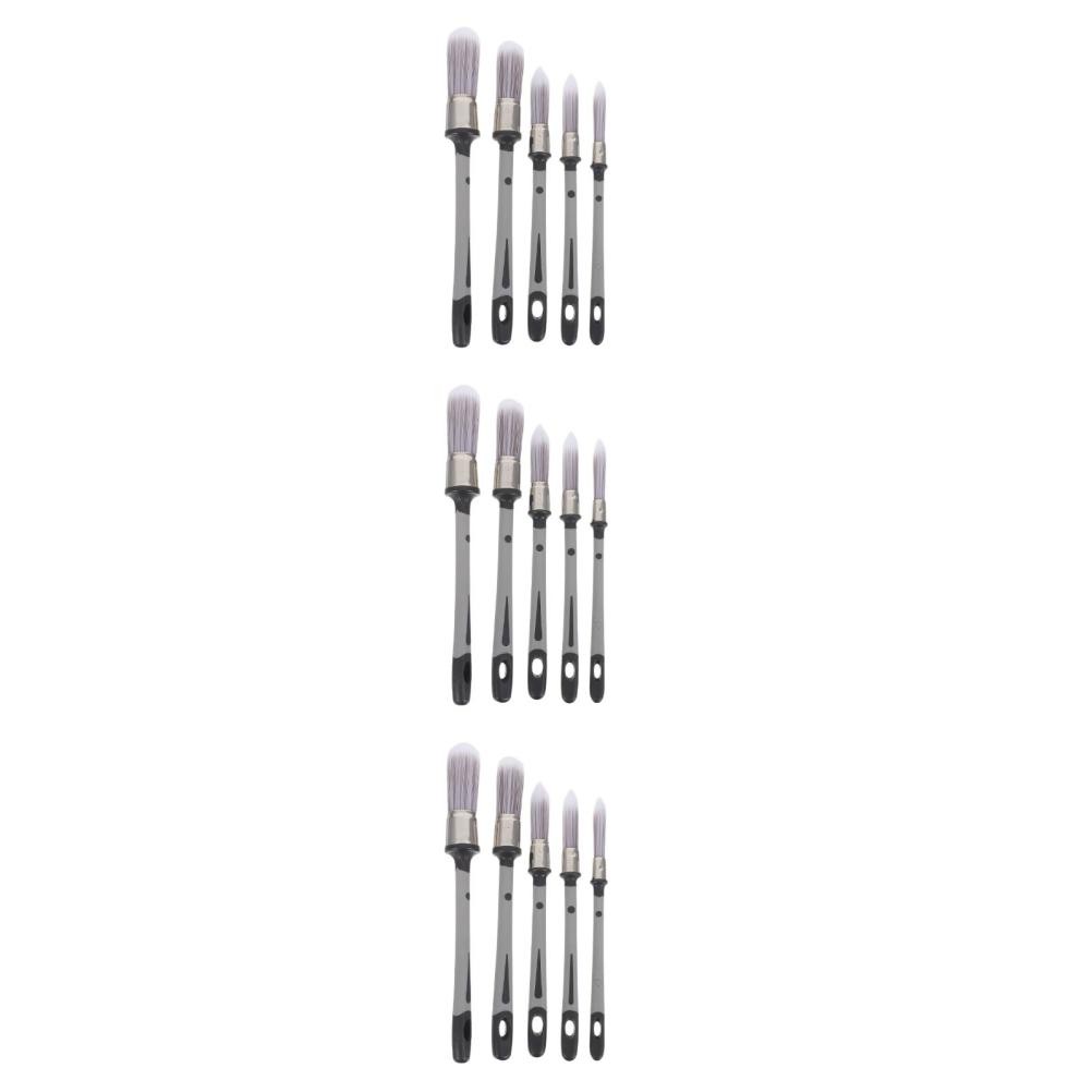 15Pcs Durable Detail Paint Brush Set for Walls Corners Trim and Furniture Edges