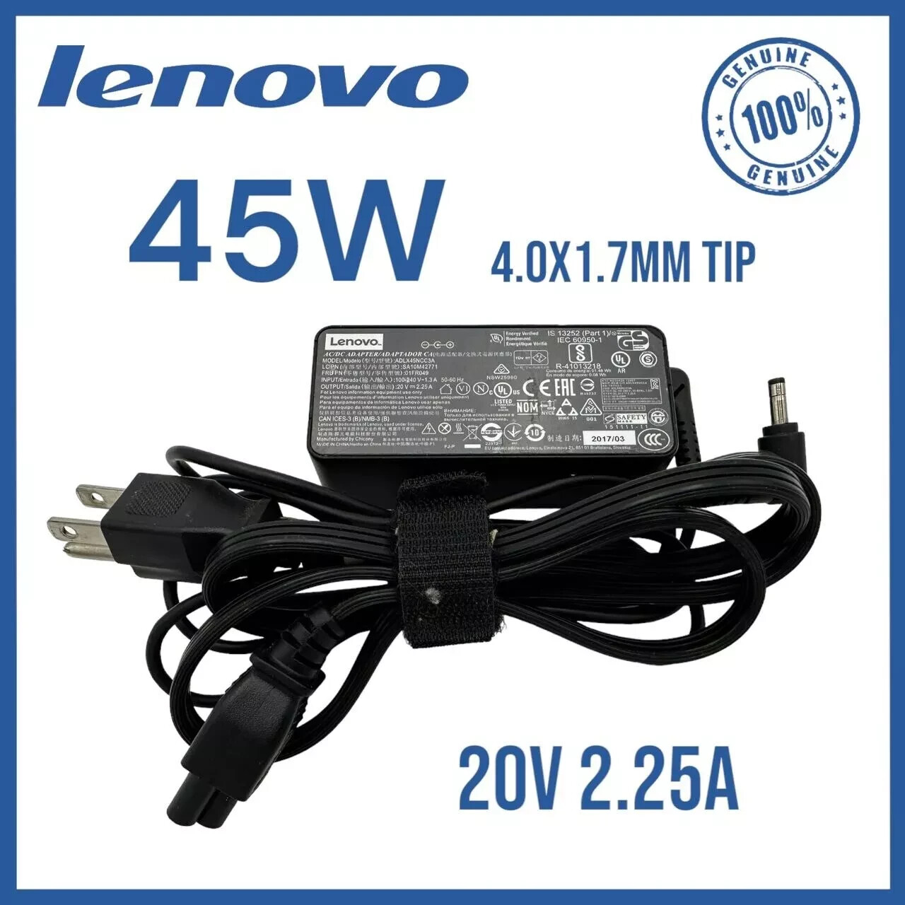OEM Lenovo ChromeBook N22 N23 N42 WinBook N22 N23 N23 N24 45W AC Adapter Charger