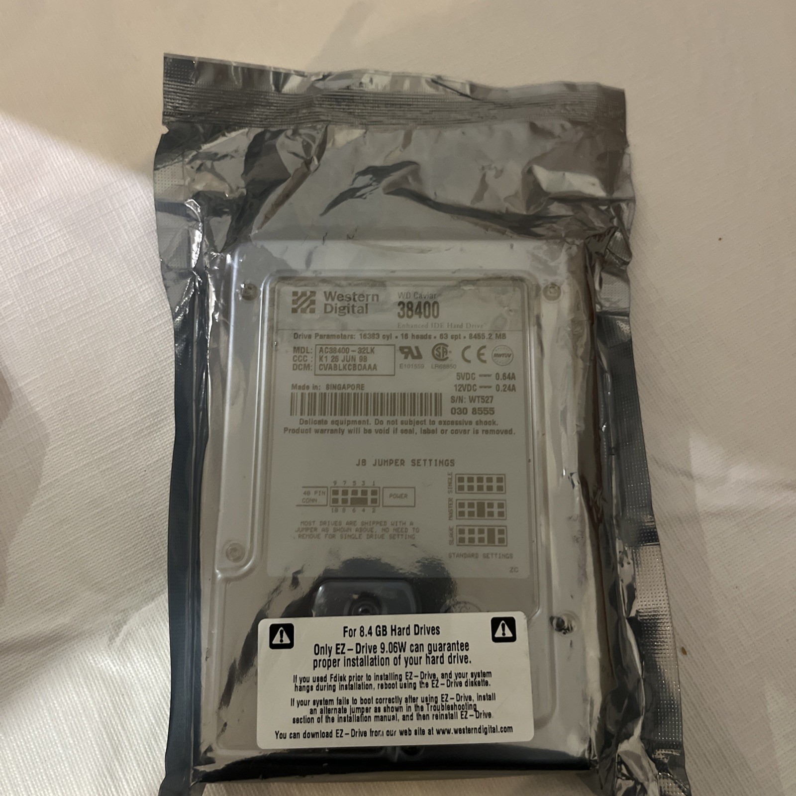 WD Caviar 38400 8.4GB 5.4K Ata 3.5'' Pollici AC38400-32LK / New / sealed