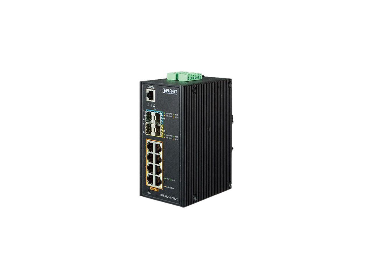 Planet IGS-5225-8P2S2X Industrial L2+ 8-Port 10/100/1000T 802.3at PoE + 2-Port 1
