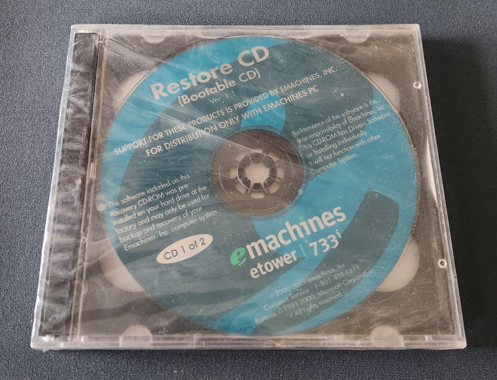 emachines - etower C733i Bootable CD - Brand New & Sealed