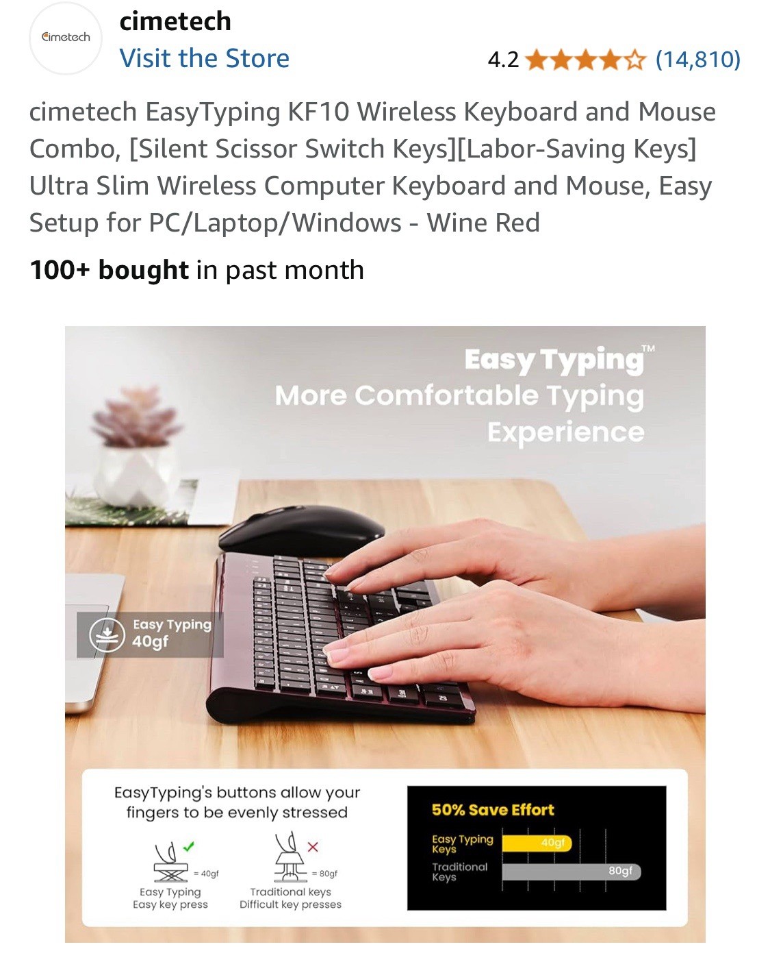 Cimetech Easy Typing Kf 10 Wireless Keyboard And Mouse.