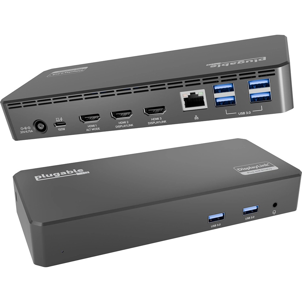 Plugable Technologies USB-C Triple Monitor Docking Station - UD-3900PDZ