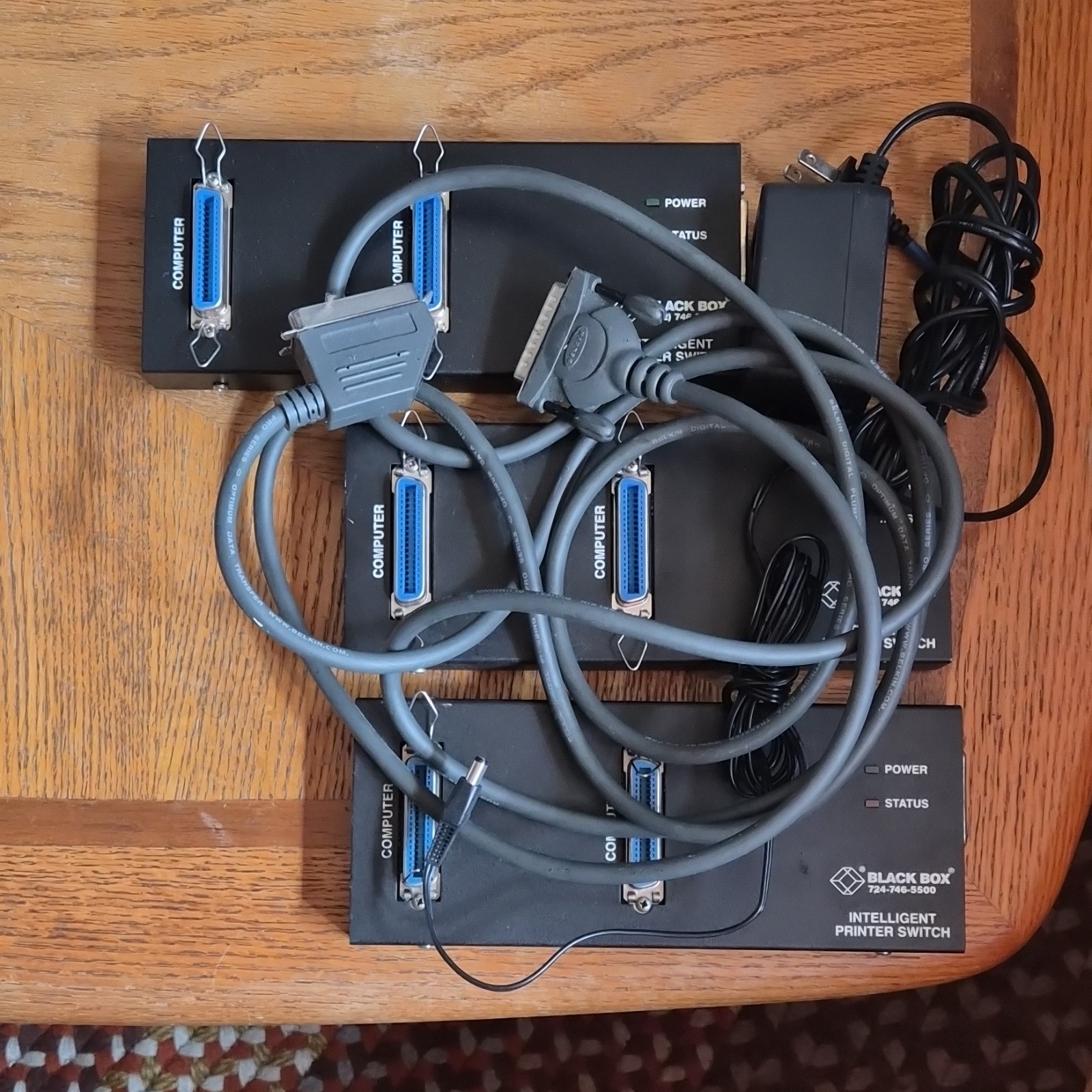 Black Box Intelligent Printer Switch Bundle-used, No Box no power cable