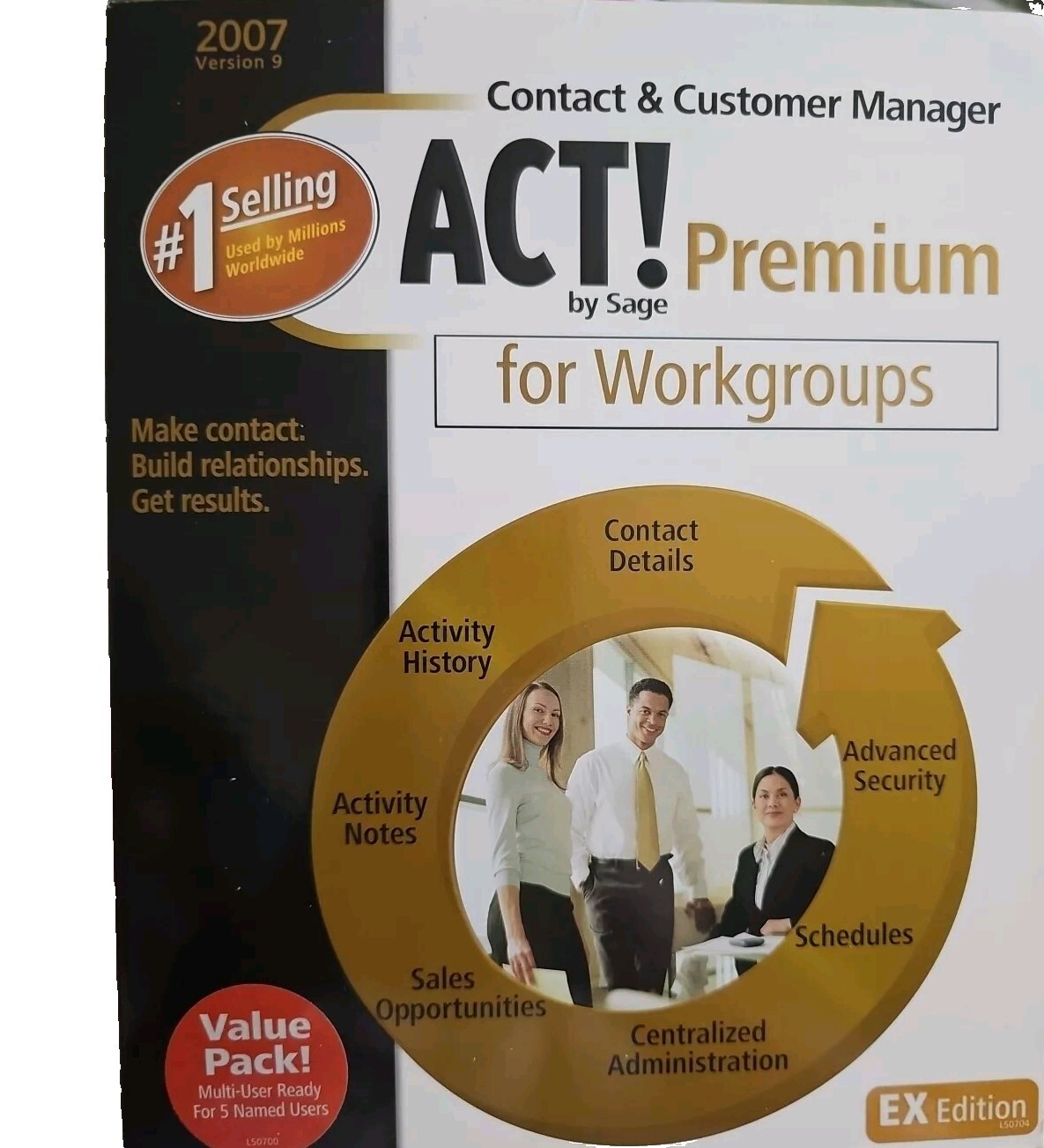 ACT  2007 Sage Software CD Windows Contract Customer Manager version 9 LooK 