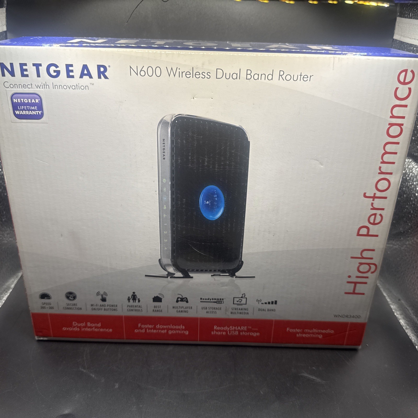 NETGEAR N600 600Mbps 4-Ports Dual Band Wi-Fi Router (WNDR3400)
