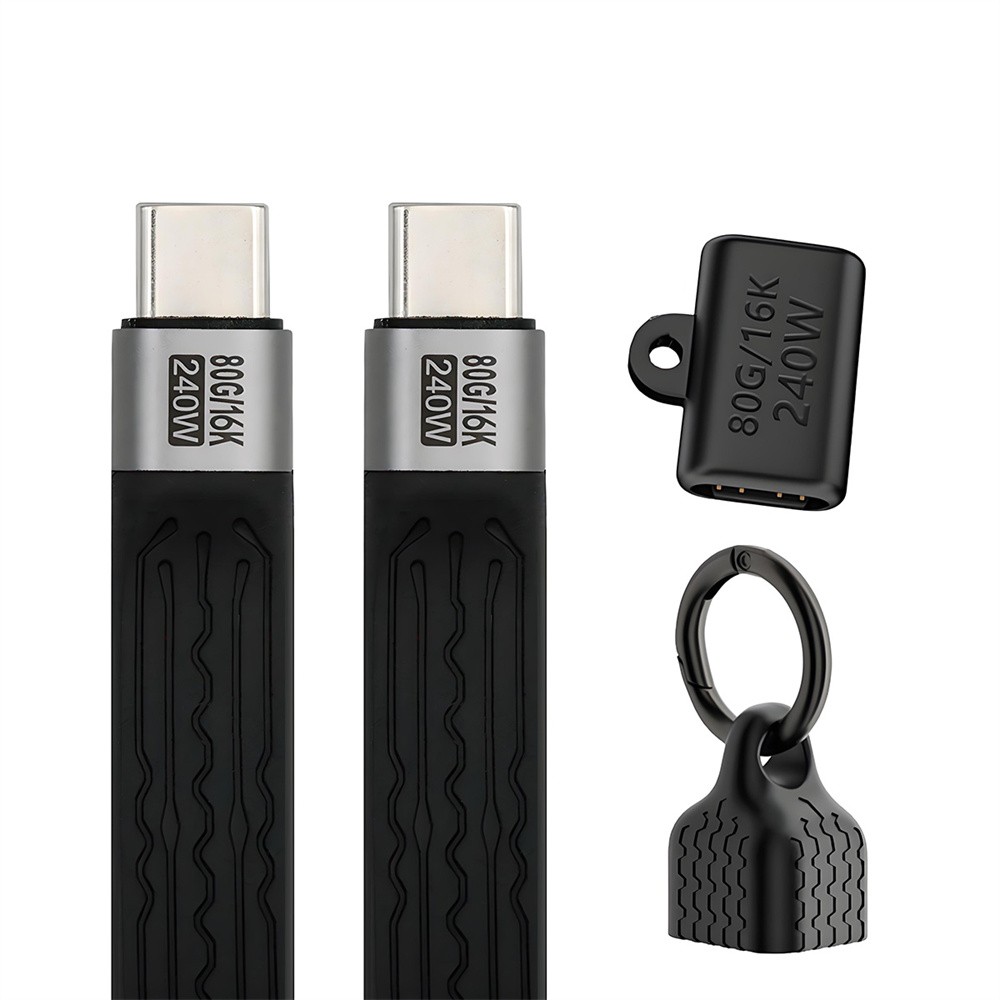 USB5.0 80Gbps Flat Slim FPC Cable 240W 16K@30hz 8K 60Hz 5K & Female Extender