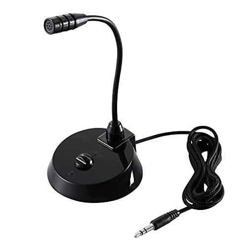 ELECOM PC Microphone Stand Microphone 3.5mm Diameter Compact Flexible Arm with