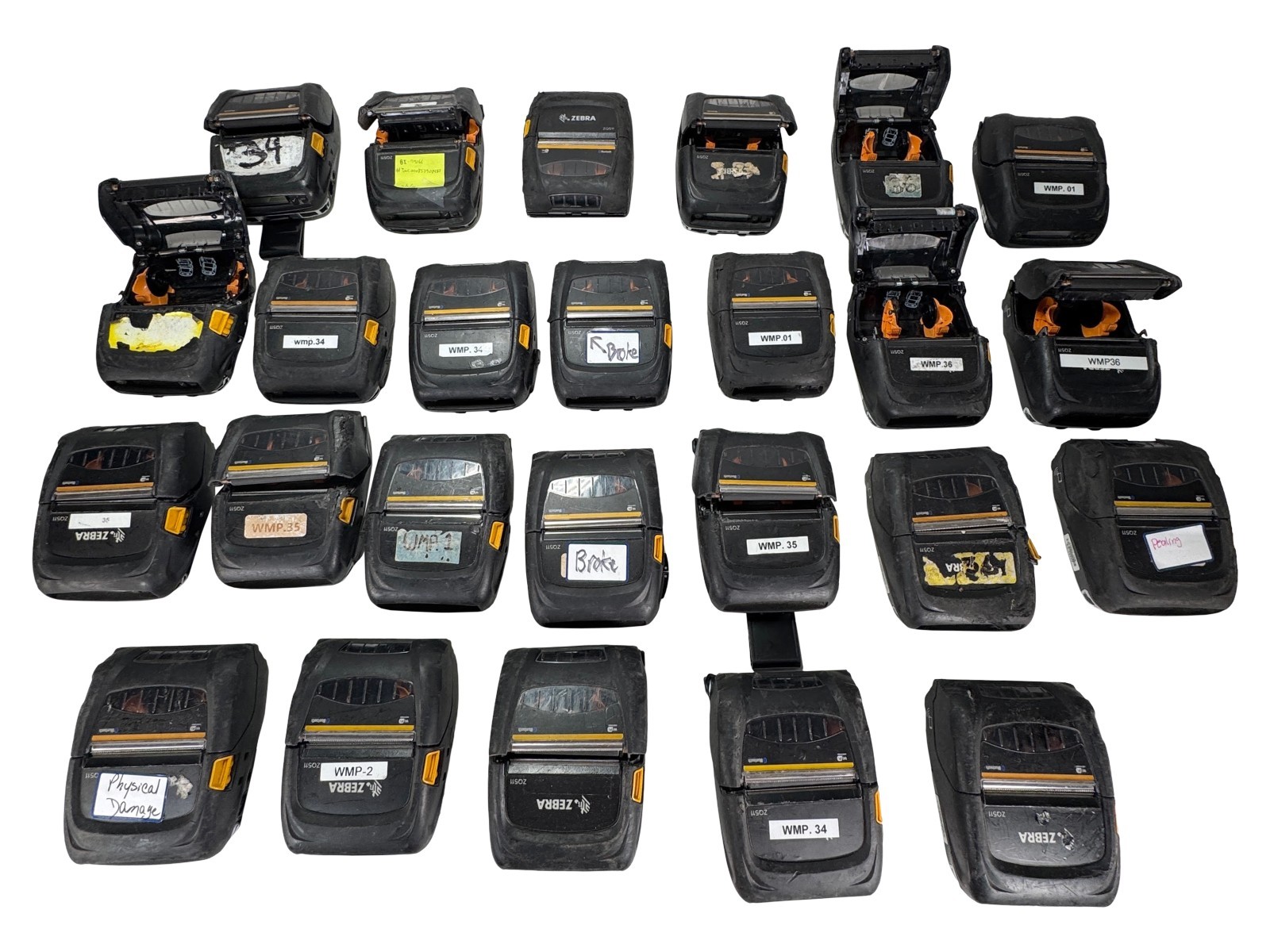 Lot of 25 - Zebra ZQ511 Mobile Label Printer WiFi BT USB NO Battery - AS IS -