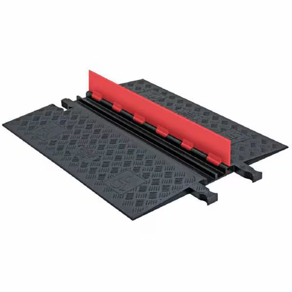 Cable Protector, 1-1/4 in H, 39-3/4 in L, 28-1/2 in W, 2 Channel, Polyurethane,
