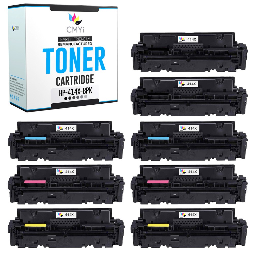 CMYi 8-Pack Replacement 414X Printer Cartridges for HP Color LaserJet Pro M454dw
