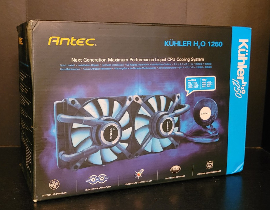 Antec KUHLER H2O 1250 Water/Liquid Dual 120mm CPU Cooler in open Box