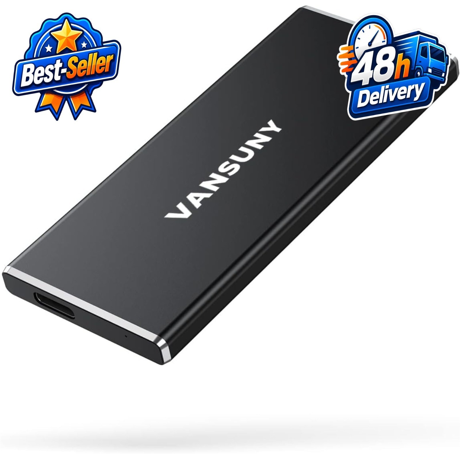 Vansuny 2TB Portable External SSD USB 3.1 Gen2 500MB/s - Black