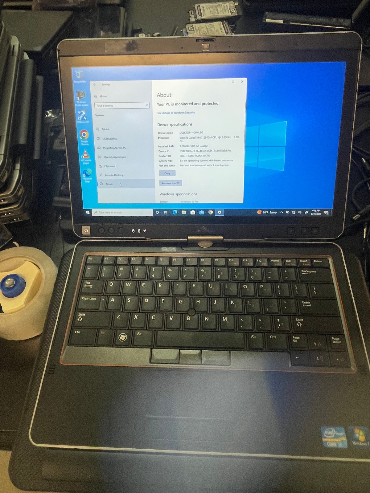 Dell Latitude XT3 13.3” Intel i7 2640M 4 GB RAM 320GB HDD Triple Boot XP/7/10