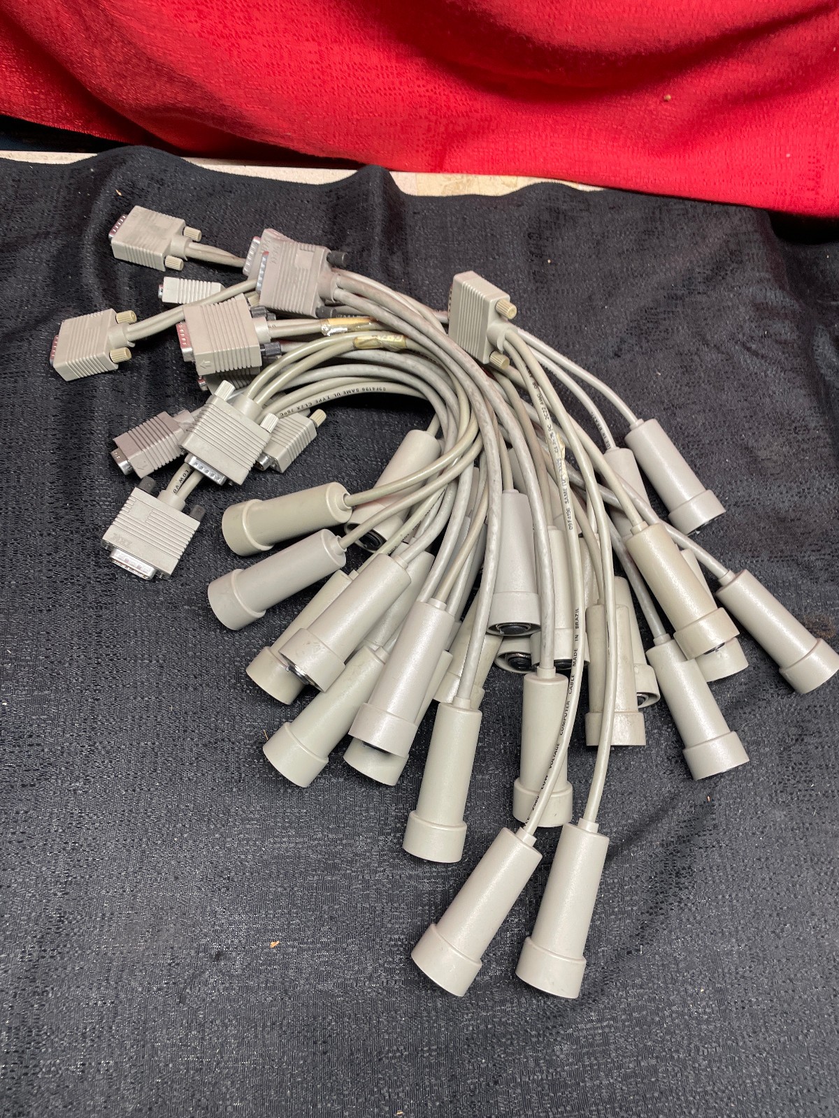 lot of 15 IBM dual twinax Y-cable cables for vintage IBM terminals male DB15