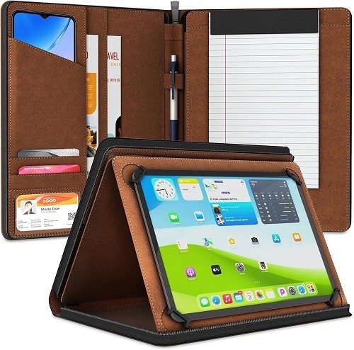 Black Padfolio Case – Tablet for 8.5" to 11" Tablets